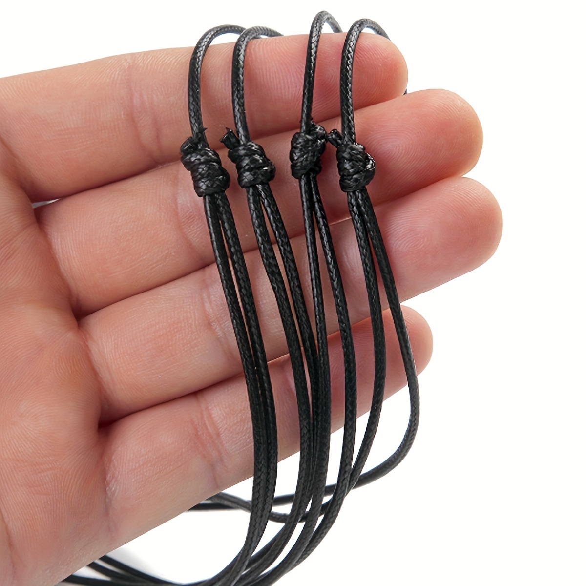 Black String Necklace Rope Diy Jewelry Handmade Leather Adjustable Braided  Rope Necklace Pendant Diy Necklace Leather Rope - Temu