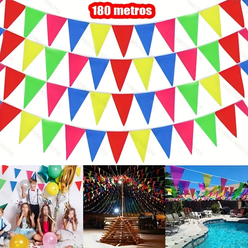 80M Multicolor Pennant Banner Grand Opening String Flags Party Decorations