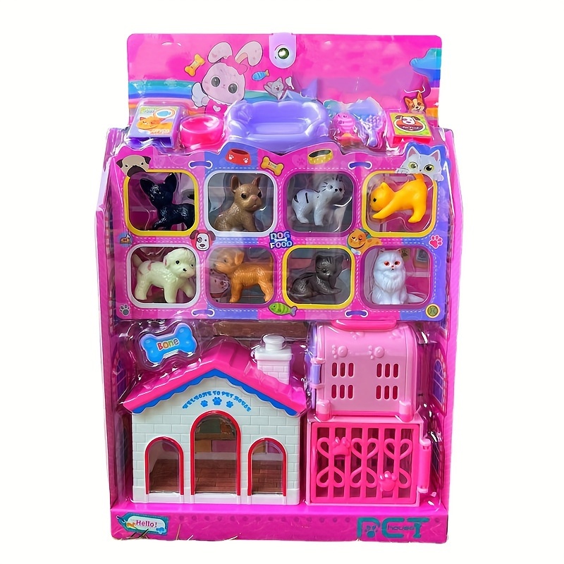 creative simulation cute cartoon dog cat pet family play house toy gift 0