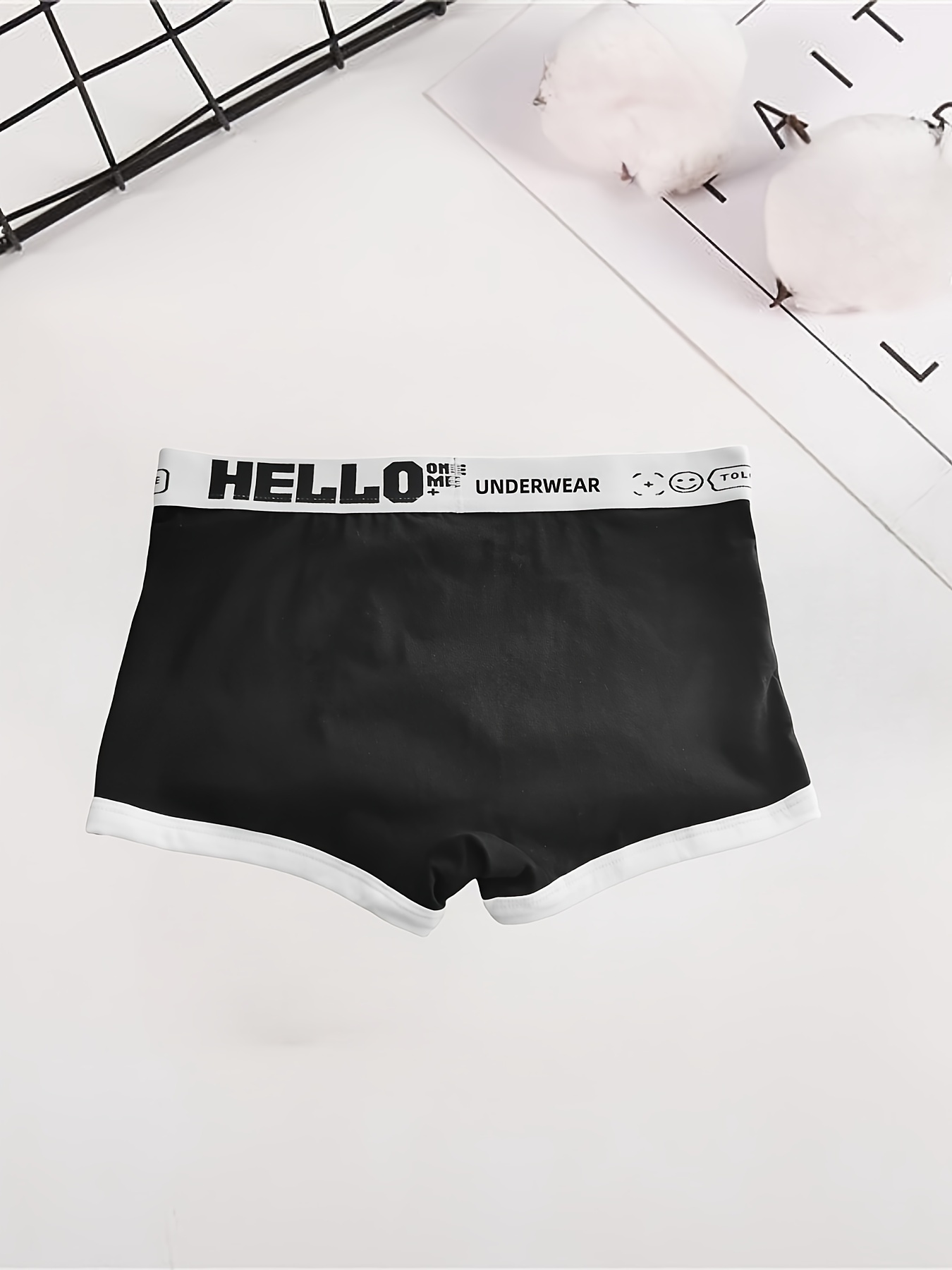Plus Size Men's 'hello' Print Fashion Boxer Briefs - Temu Canada