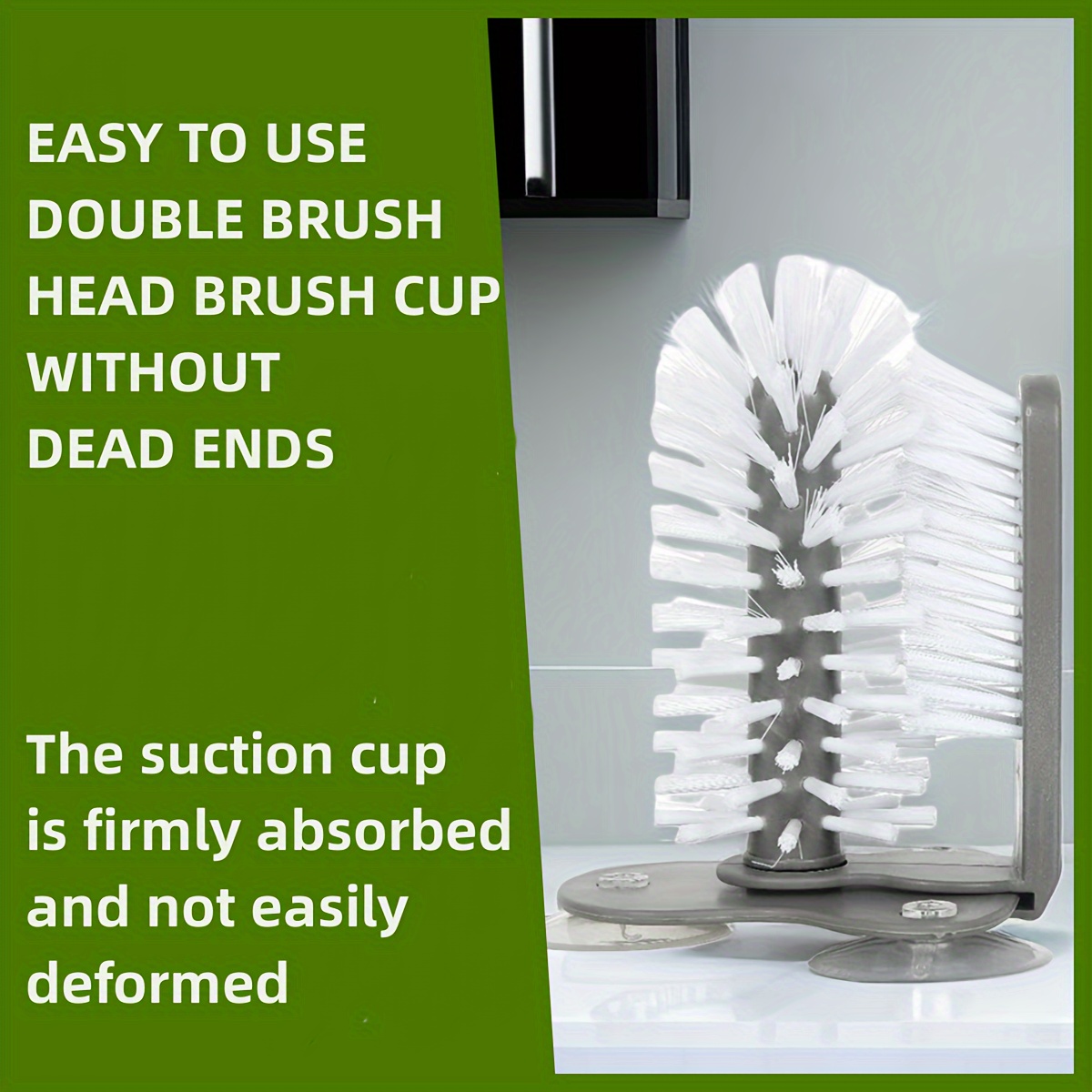 Cup Scrubber Glass Cleaner Bottles Brush Sink Kitchen Accessories 2 in 1  Drink Mug Wine Suction Cup Cleaning Brush Gadgets