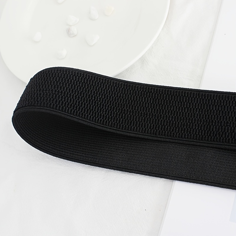 Metal Leaf Decoration Thin Elastic Waist Belt For Women