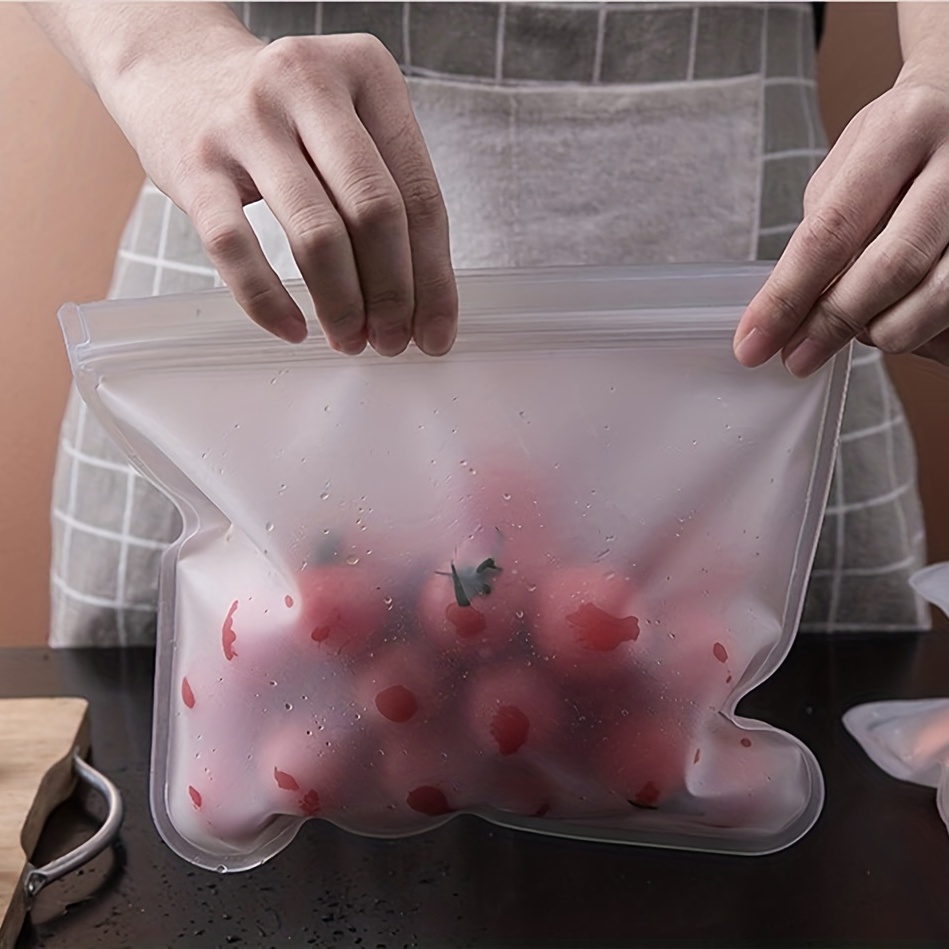 Silicone Food Storage Bag Reusable Stand Up Zip Shut Bag - Temu