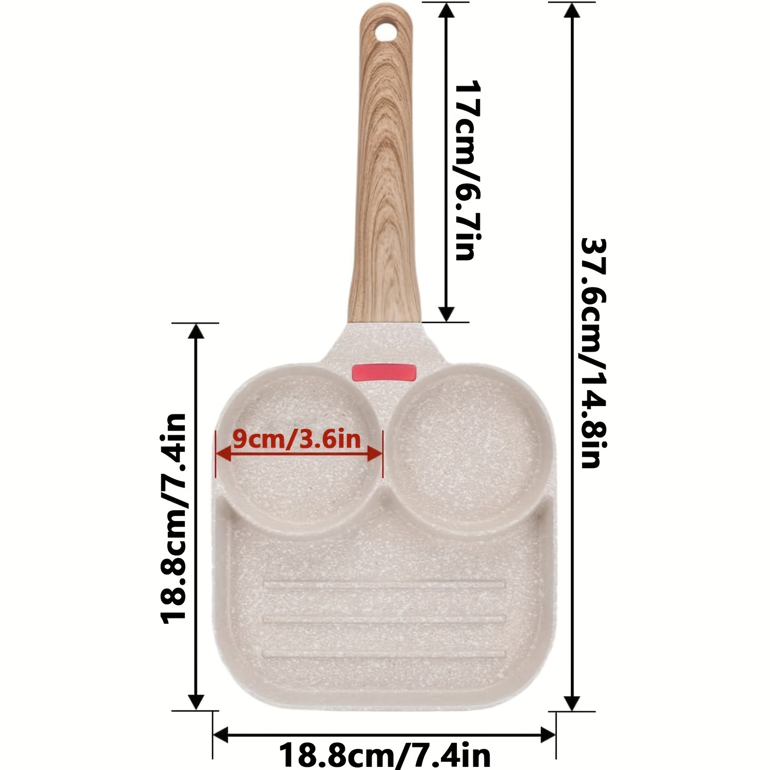 Multi-functional Non-stick-skillet 3 Section-grill Pan Breakfast