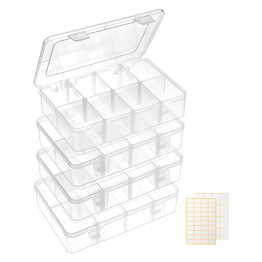  TOPINSTOCK Plastic Compartment Storage Box With Adjustable  Divider Removable Grid Compartment for Jewelry Small Accessories Hardware  Fitting (8 Grids-Large x 1 Pack) : Arts, Crafts & Sewing