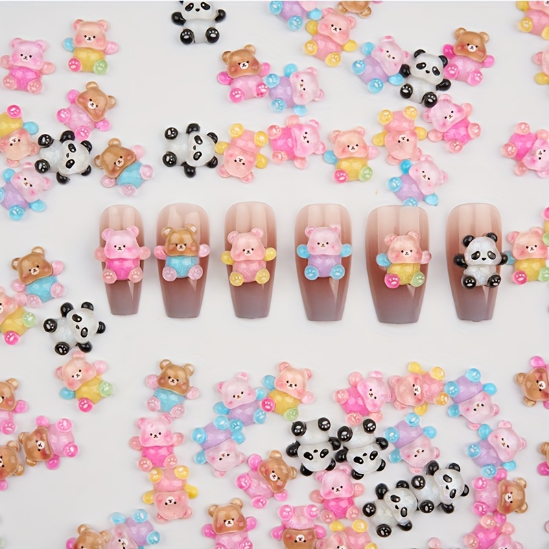 

30pcs Cute Cartoon Bear Nail Charms, Nail Art Accessories, Nail Art Supplies For Women And Girls, Nail Art Jewelry