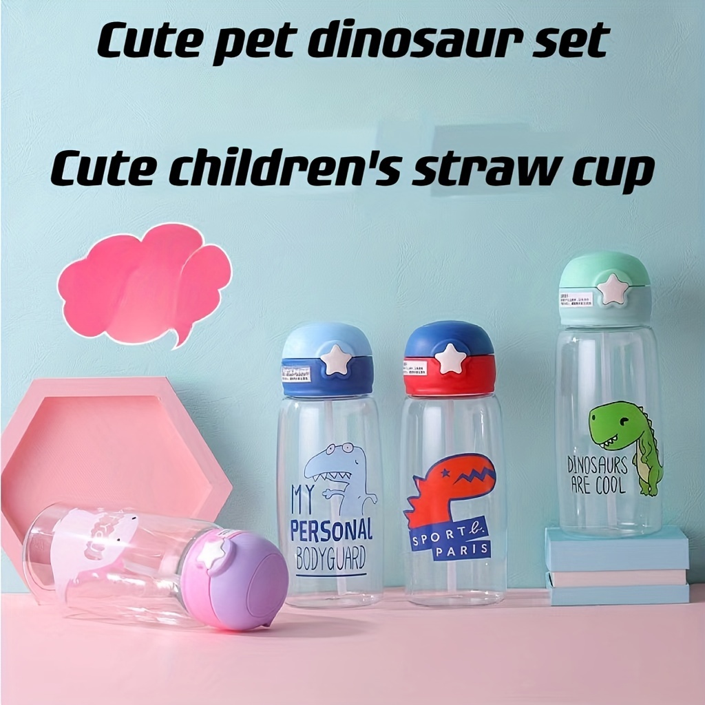 400ml Kids Water Sippy Cup With Straw Cartoon Leakproof Bottles Outdoor  Portable