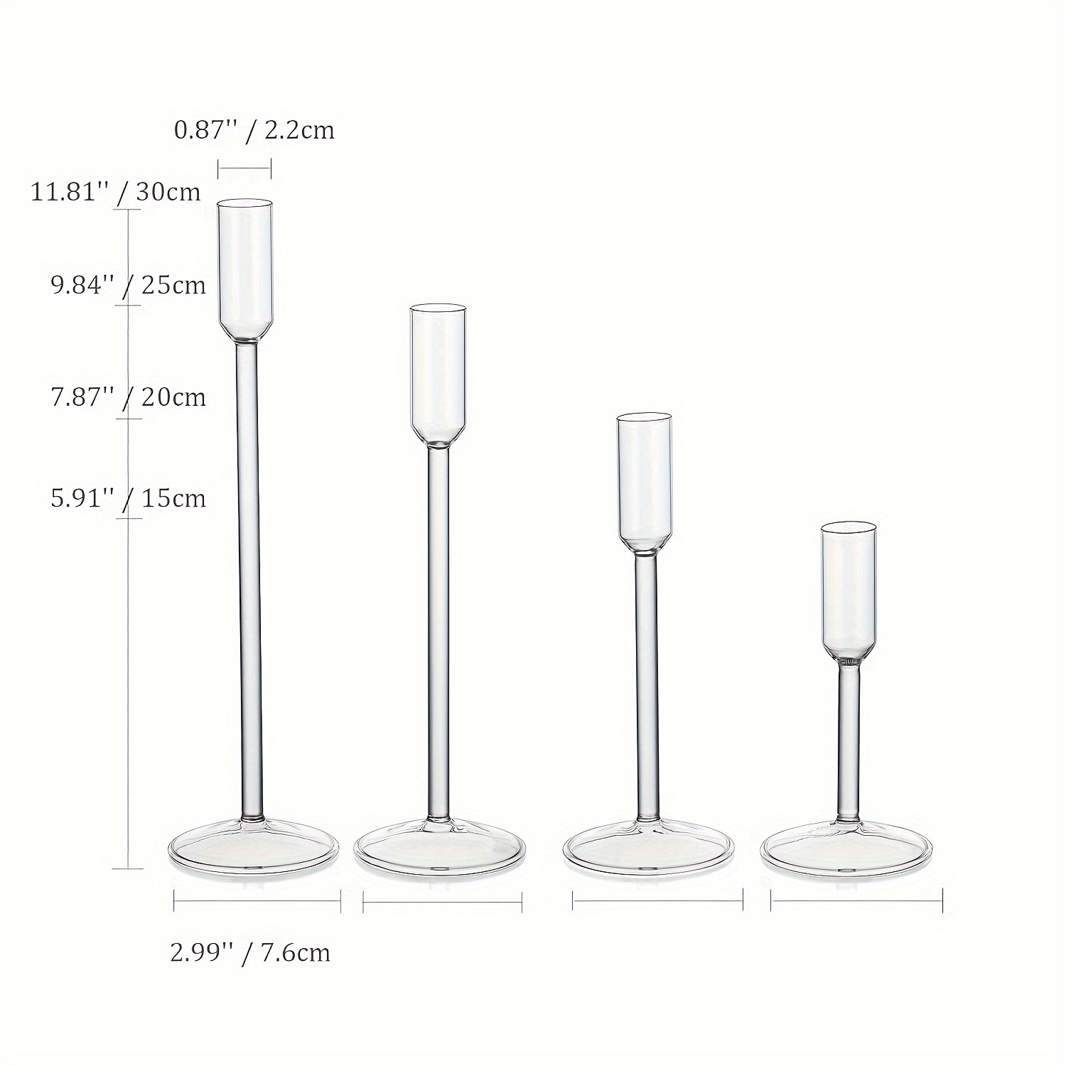 4pcs Candlestick Holders Glass Taper Decorative Candle Sticks Candle Holder  Christmas Events Party Wedding Reception Table Centerpiece Decorations -  Home & Kitchen - Temu United Kingdom