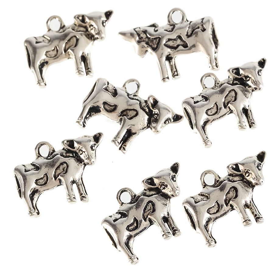 Farm Animal Charm Bracelet - Sterling Silver Bracelet with Cow