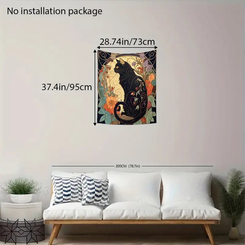 Cat Witchcraft Tapestry Wall Hanging For Living Room Bedroom Decor