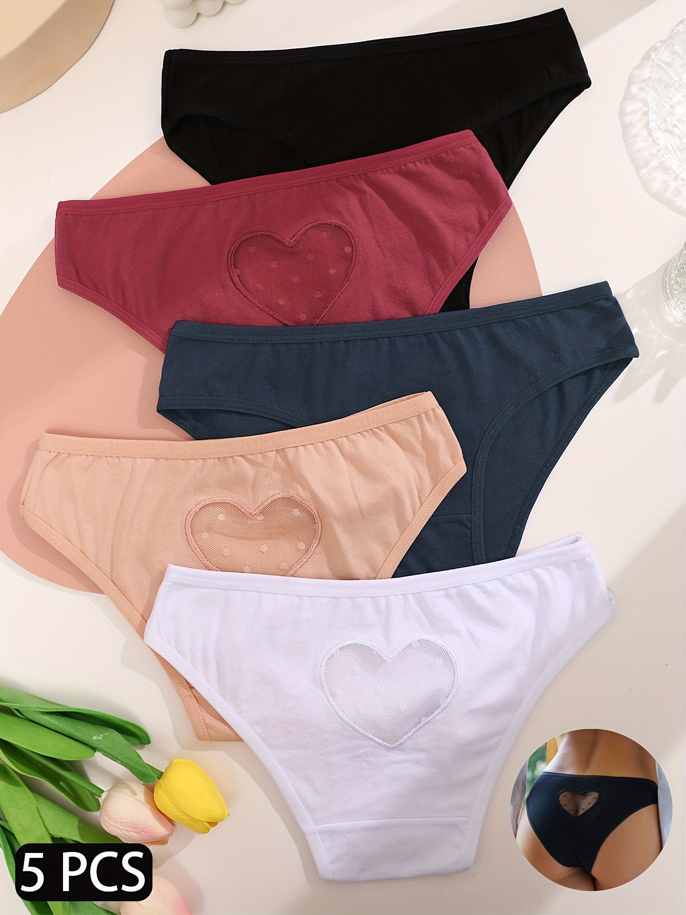 Soft Breathable Mid Waist Briefs Panties Pasties Pack Women - Temu