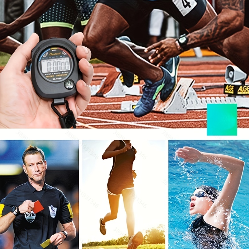 Sports Stopwatch With Large Display Countdown Timer Lap Temu