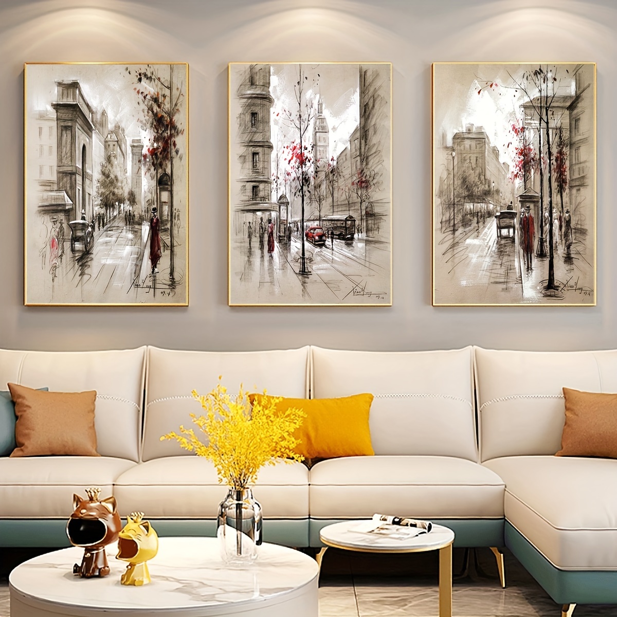 Lienzo grande para pared de sala de estar, decoración de pared de árbol  abstracto de flores blancas con imagen de madera flotante gris, impresiones
