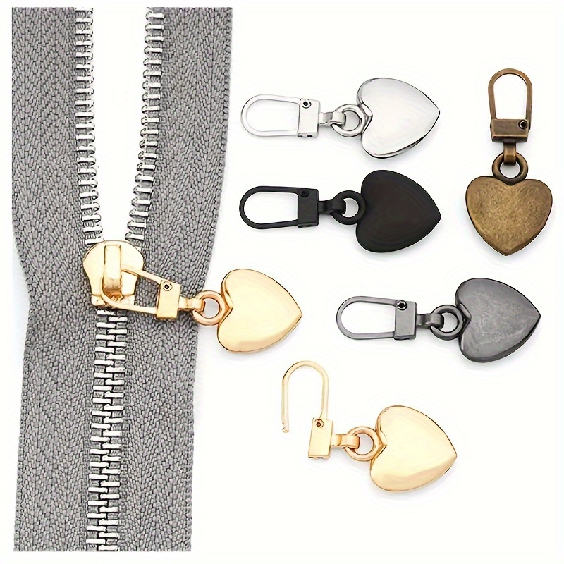 5pcs Metallic Decorative Zipper Pulls For Clothing, Luggage
