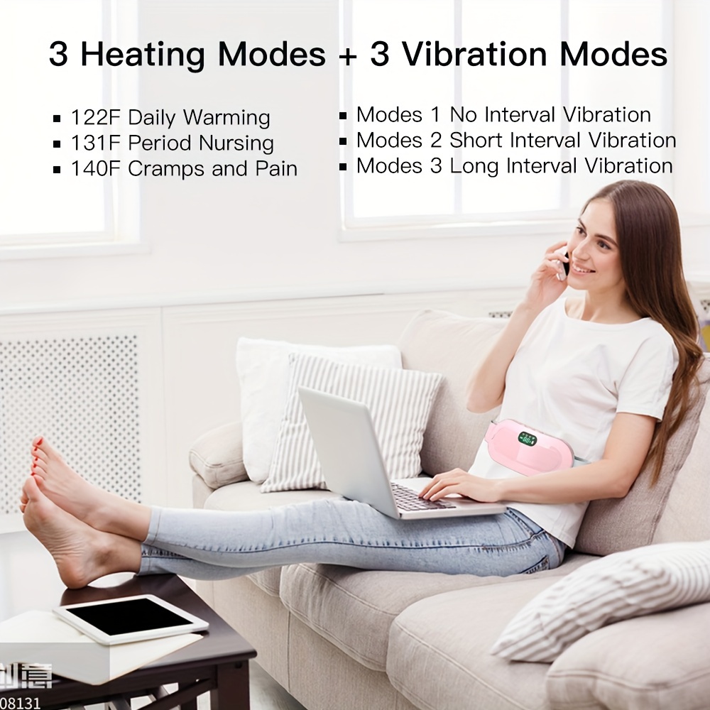 Comfier Heating Pad with Massager, Lower Back Massager for Back Pain with 2  Heat Levels & 3 Massage Modes, Heated Waist Massage Belt for Abdominal