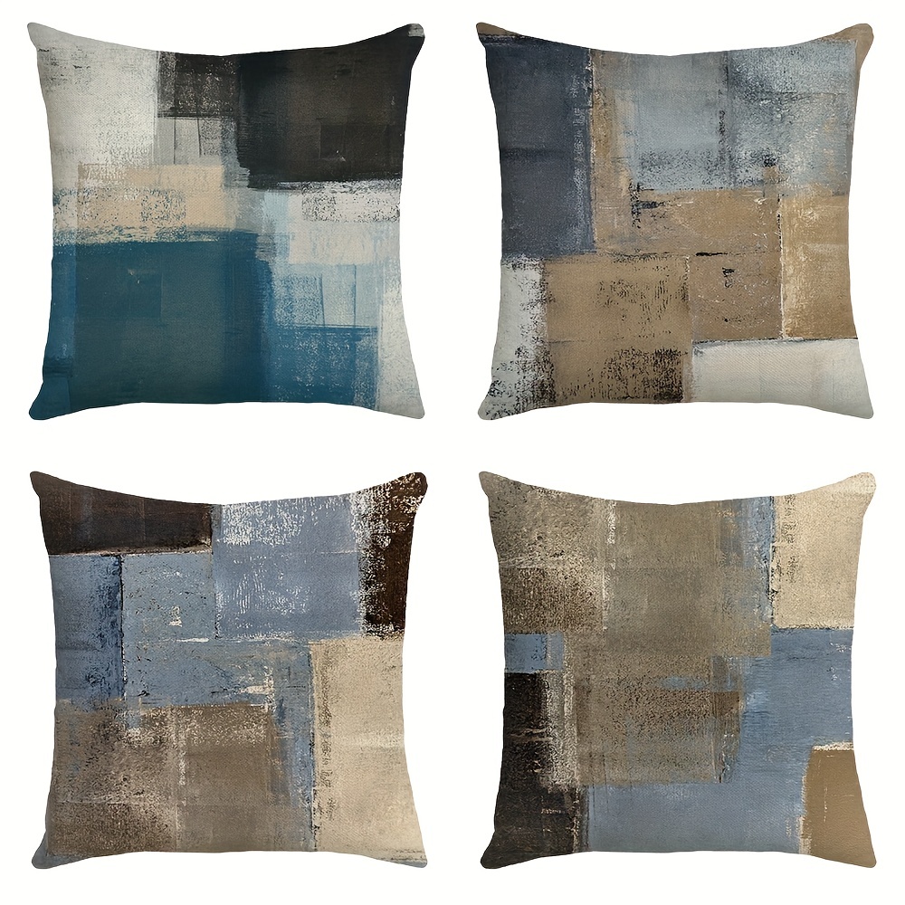 Abstract Oil Painting Cushion Cover Nordic Style Polyester Pillow