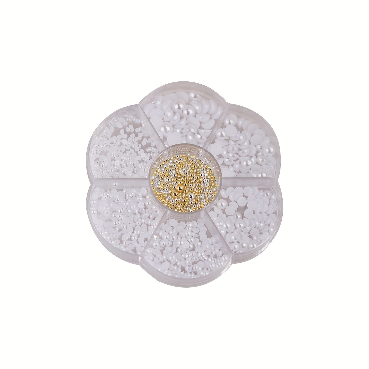 White Flatback Nail Pearls Nail Art Decoration half Round - Temu