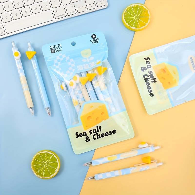 Sea Salt Cheese Series Pen Press Gel Pen Cheese Pen Cute - Temu