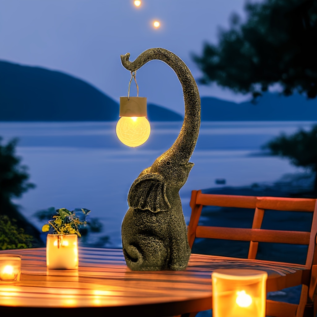 

Copper Golden Elephant Solar Light, Garden Yard Lawn Balcony Porch Water Pool Pond Crafts Statue Decorative Light, Holiday Decor, Gift For Loved Ones Friends