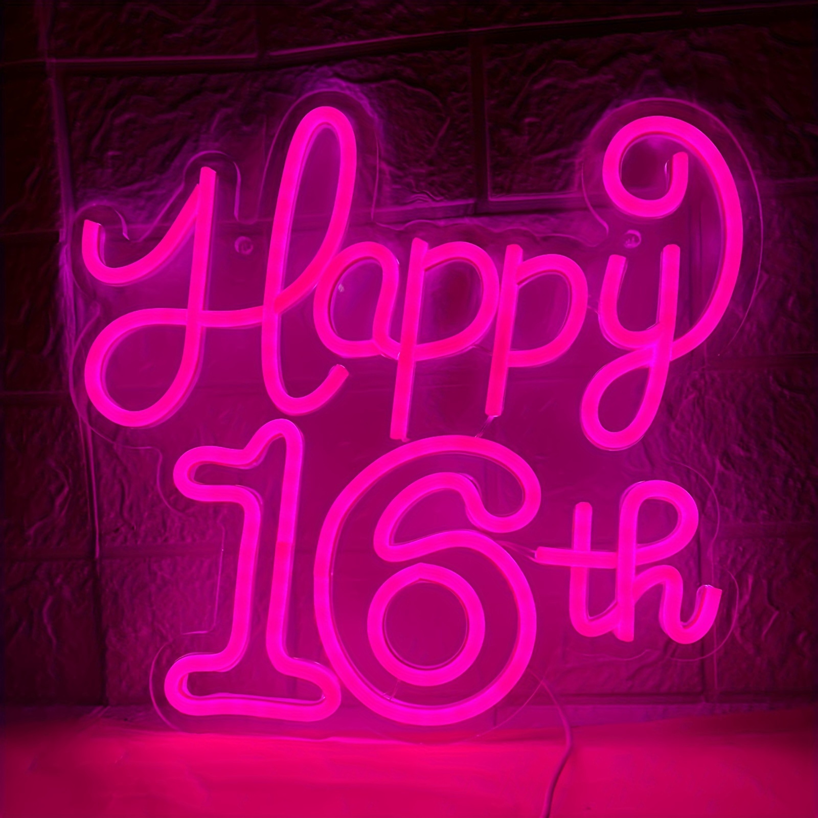 1pc 16/20 Pulgadas Led Neon Sign Happy Birthday Night Light - Temu Mexico