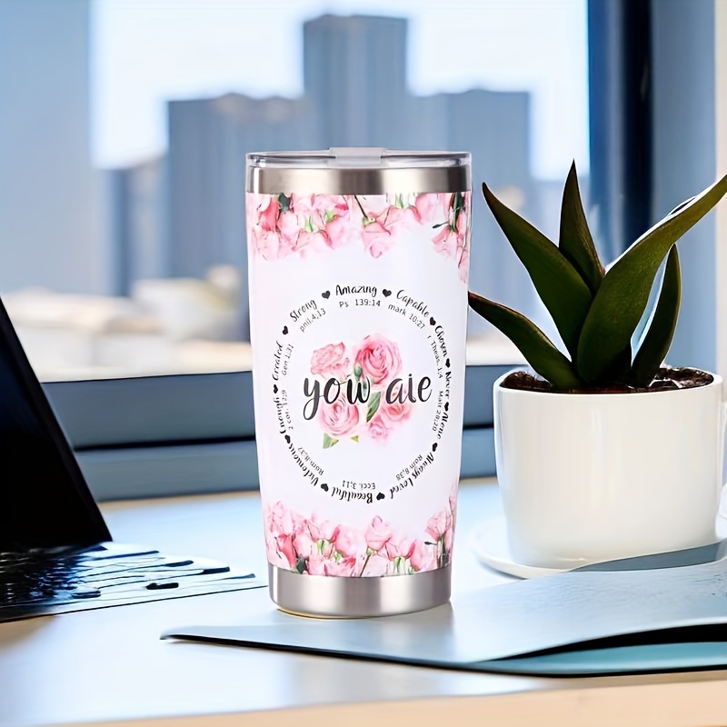 Tumbler With Inspirational Quote Plants 20oz Stainless Steel