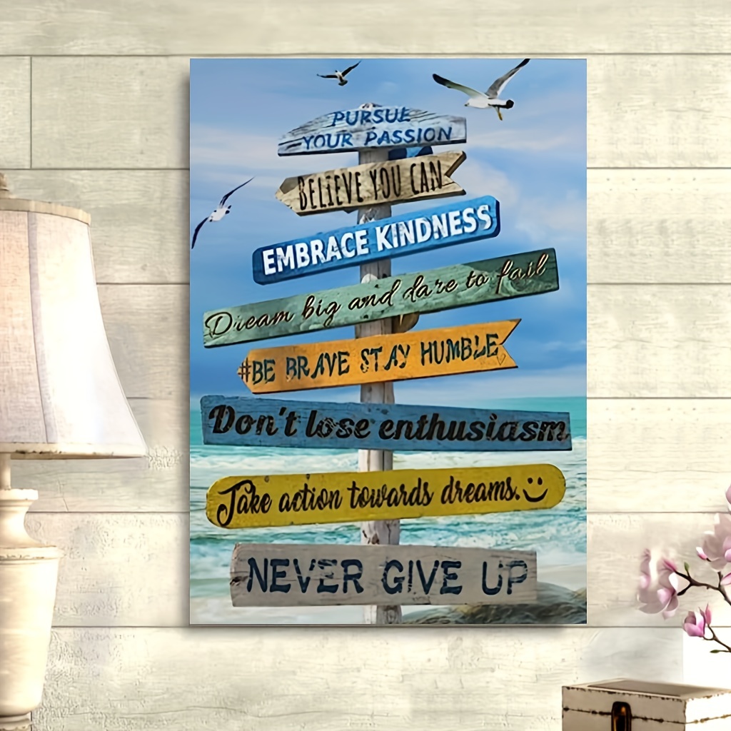 Inspirational Wall Art Motivational Ocean Beach Scenery Poster Positive  Quotes Wall Decor For Office Home Bedroom Kitchen Classroom Canvas No Framed  Temu Australia