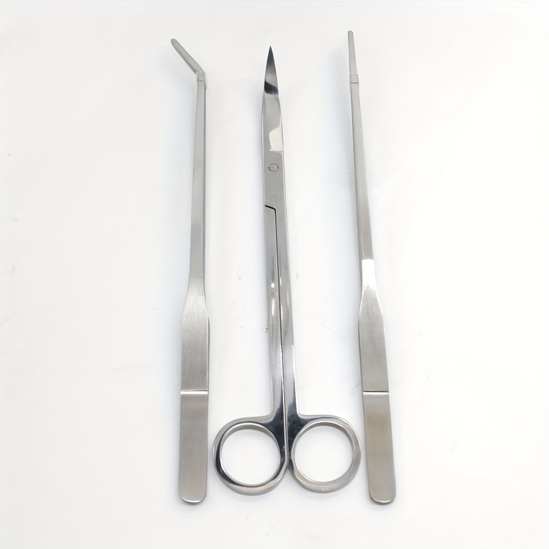 3pcs/set Aquarium Stainless Steel Water Grass Scissors Clip Tweezers  Aquarium Tweezers Scissors Aquatic Tools