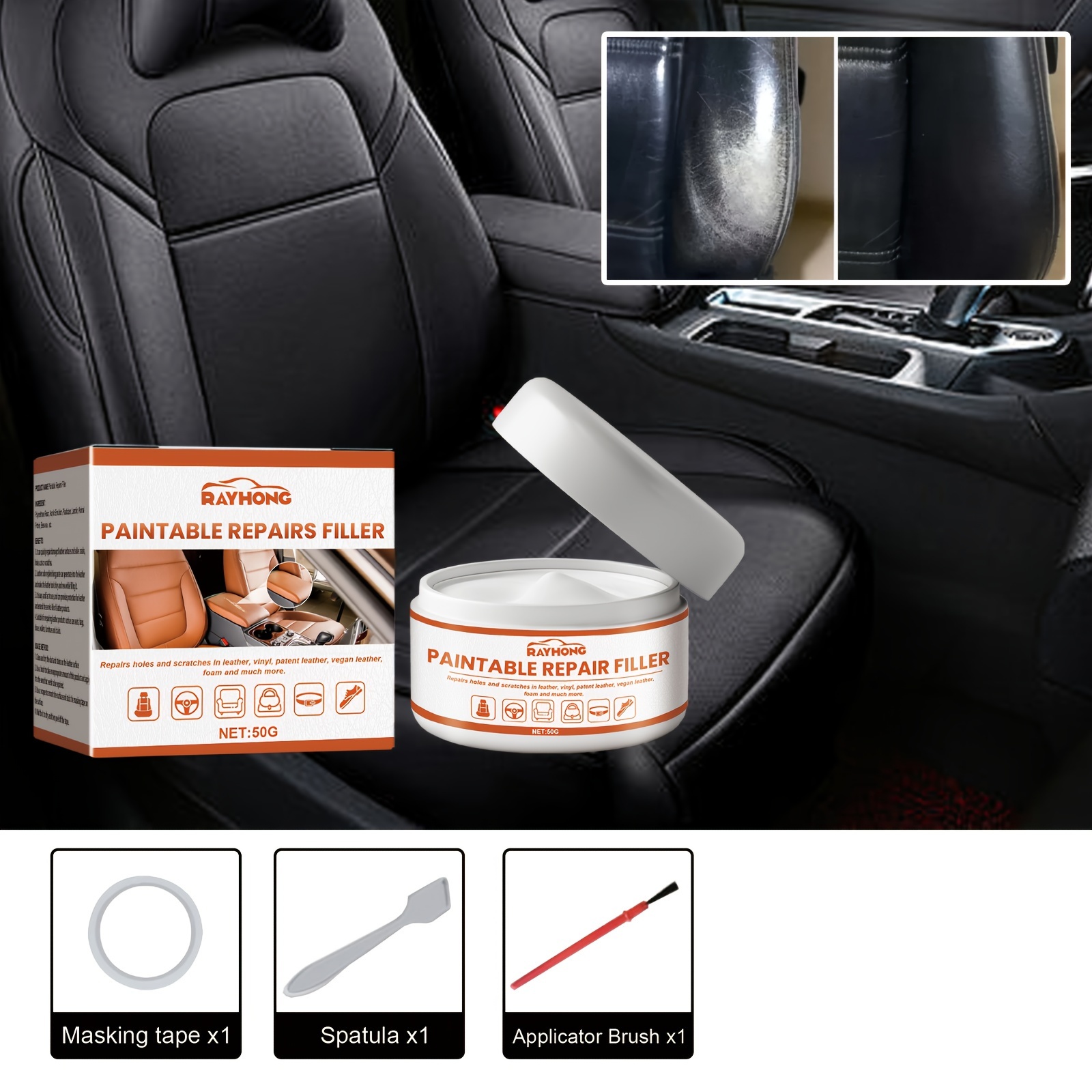 Restore Your Car Seats Steering Wheel With Leather Repair - Temu