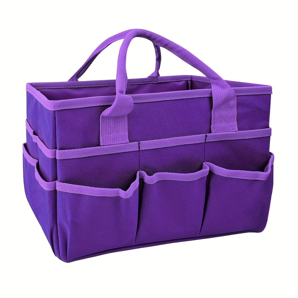 Purple Embroidery Project Bag Portable Travel Tote Carrying - Temu