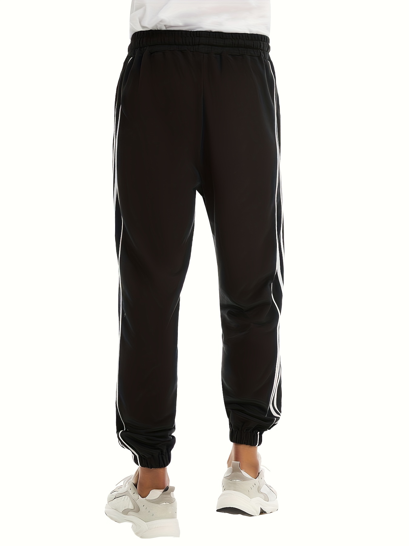 Vertical Stripe Drawstring Breathable Sweatpants Loose Fit - Temu