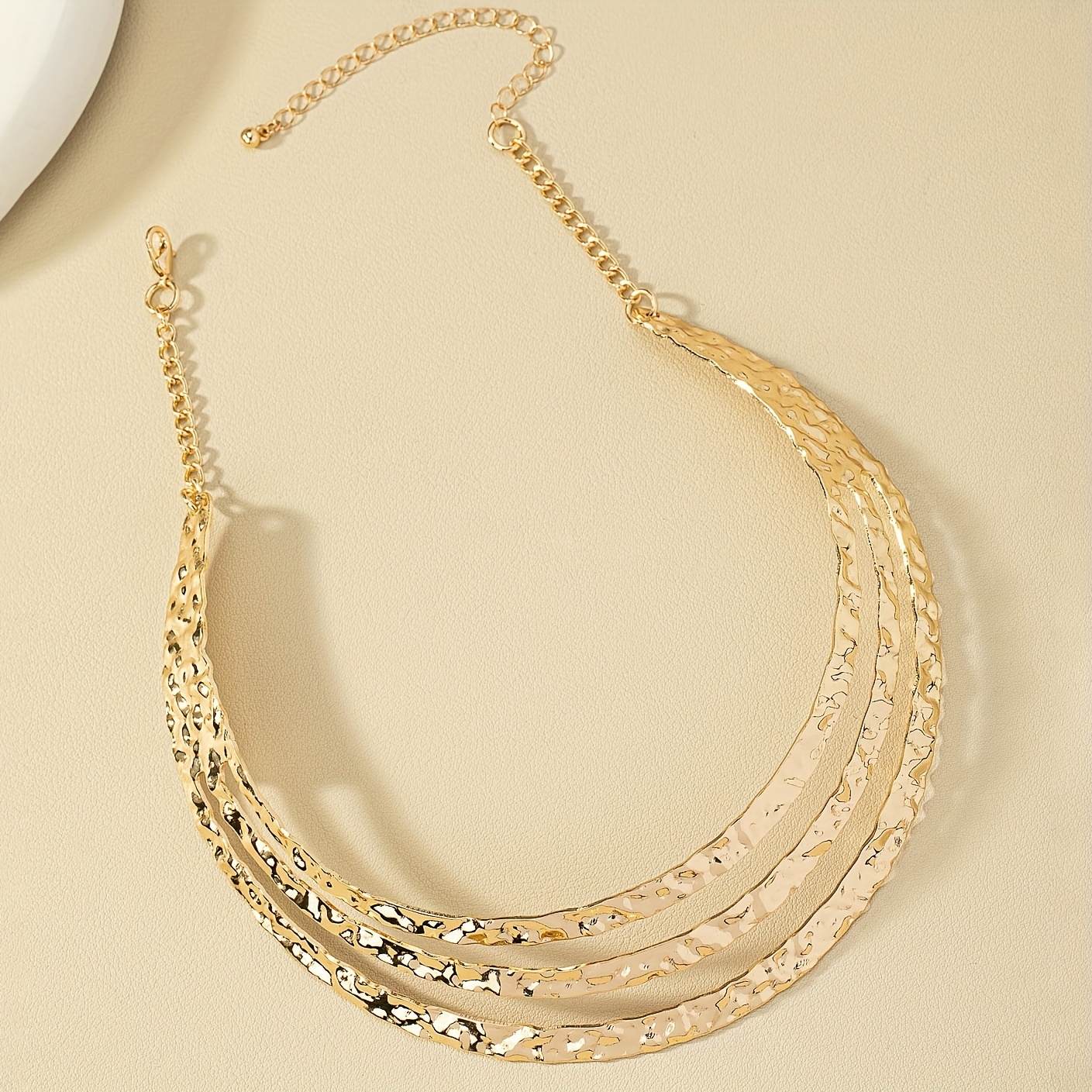 Exaggerated 14K Plated Alloy Minimalist Style Collar Necklace