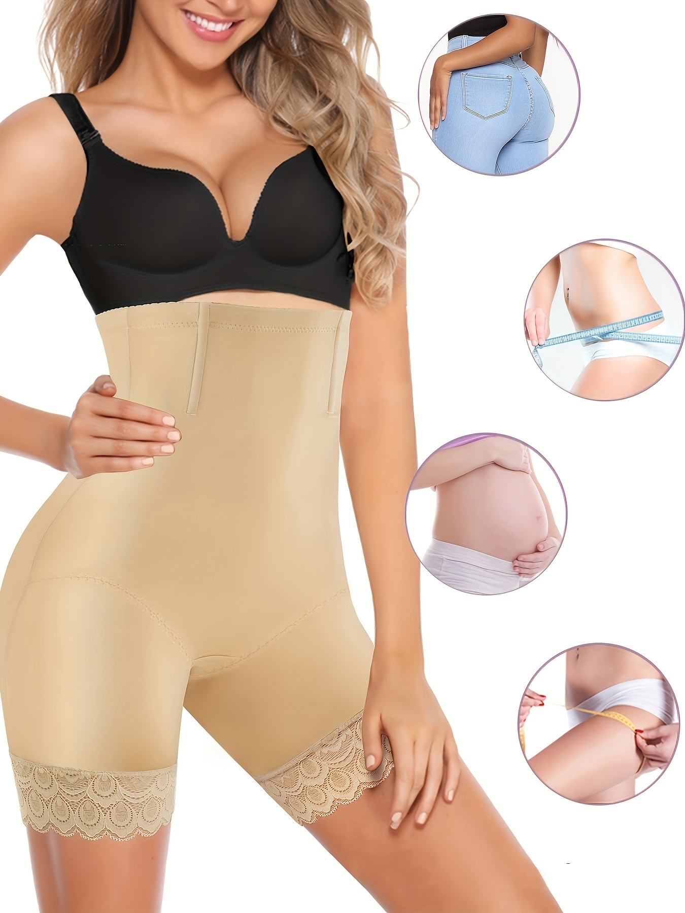 Shapewear Shorts Tummy Control for Women High Waisted Body Shaper Underwear  Waist Trainer Butt Lifter Under Dress Shorts (#a1 Beige-Moderate  Control,Small) : : Clothing, Shoes & Accessories