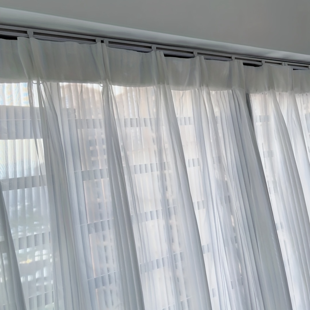 Riel de cortina de montaje en pared con ganchos universales, sistema de  cortina deslizante resistente para ventanas de 3.3 ft a 16.4 ft, kit de