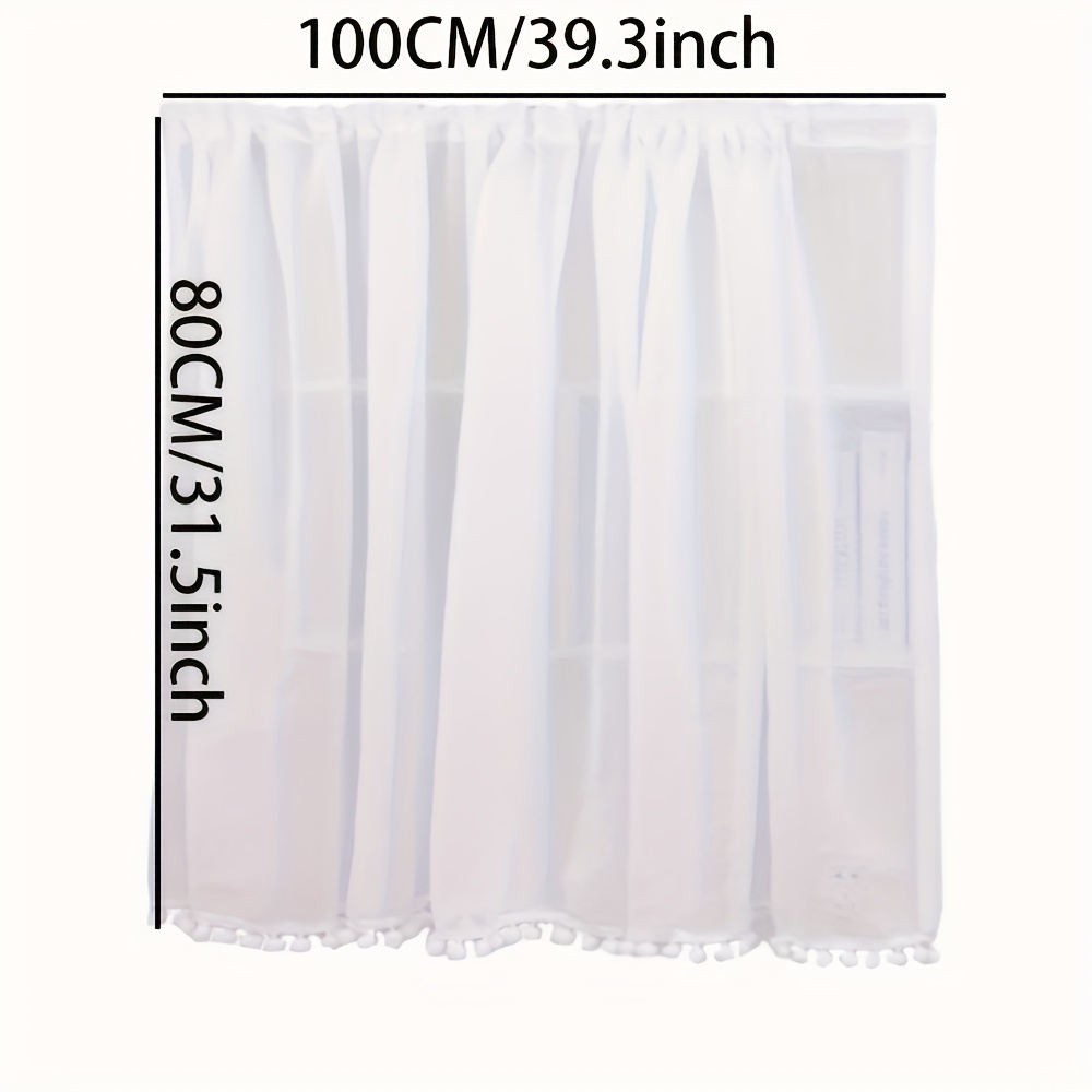 Modern Kitchen Curtain with Beads Rod Pocket Cabinet Curtain 39x31