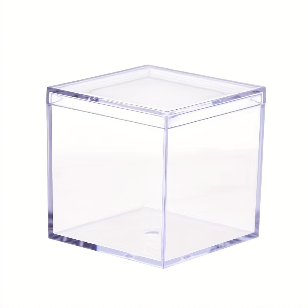 1pc Acrylic Square Cube Small Clear Box With Lids Treat Gift Boxes Candy  Storage Container For Cosmetics Makeup Jewelry Party Favor 2x2x2 Inches