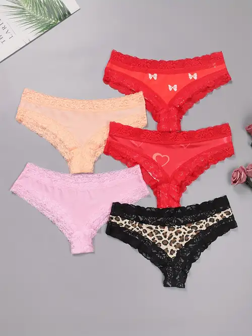 Plus Size Cute Underwear Set Women's Plus Contrast Lace - Temu