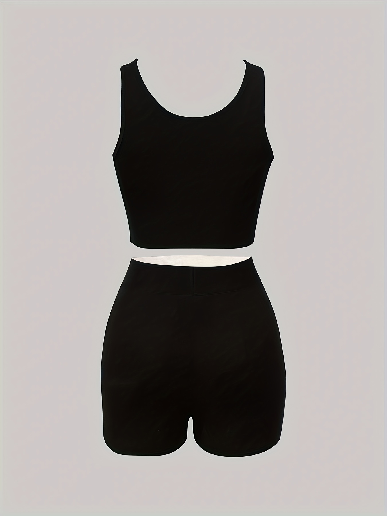 Workout Sets for Women Top Short Suit Casual Crop Top Sleeveless