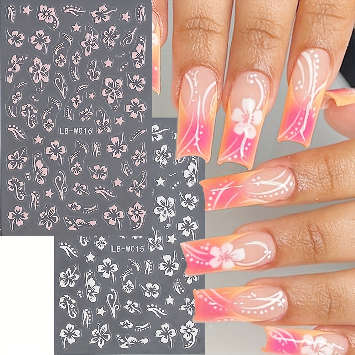 summer nail hibiscus flower