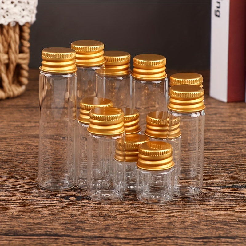 Glass Bottles With Aluminium Lids Small Glass Jars - Temu