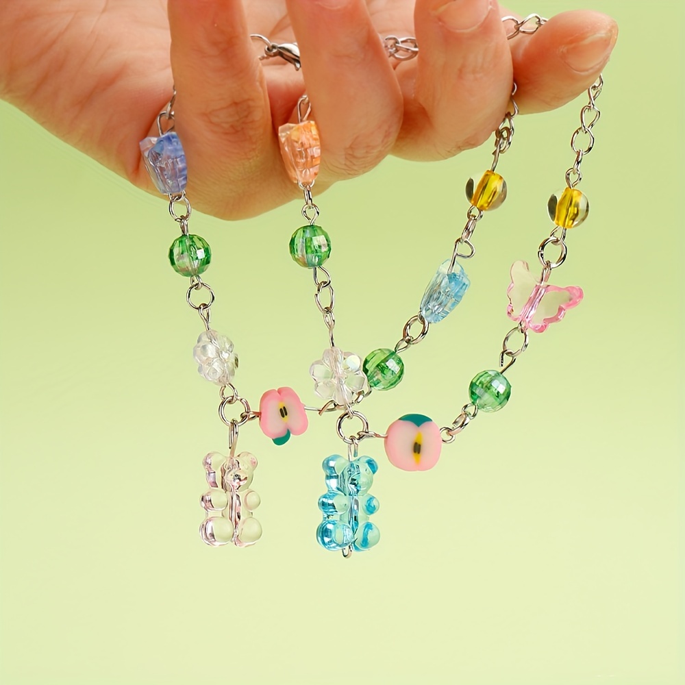 1pc Cute Colorful Gummy Resin Bear Bracelet For Girls, Valentine's Day Gift