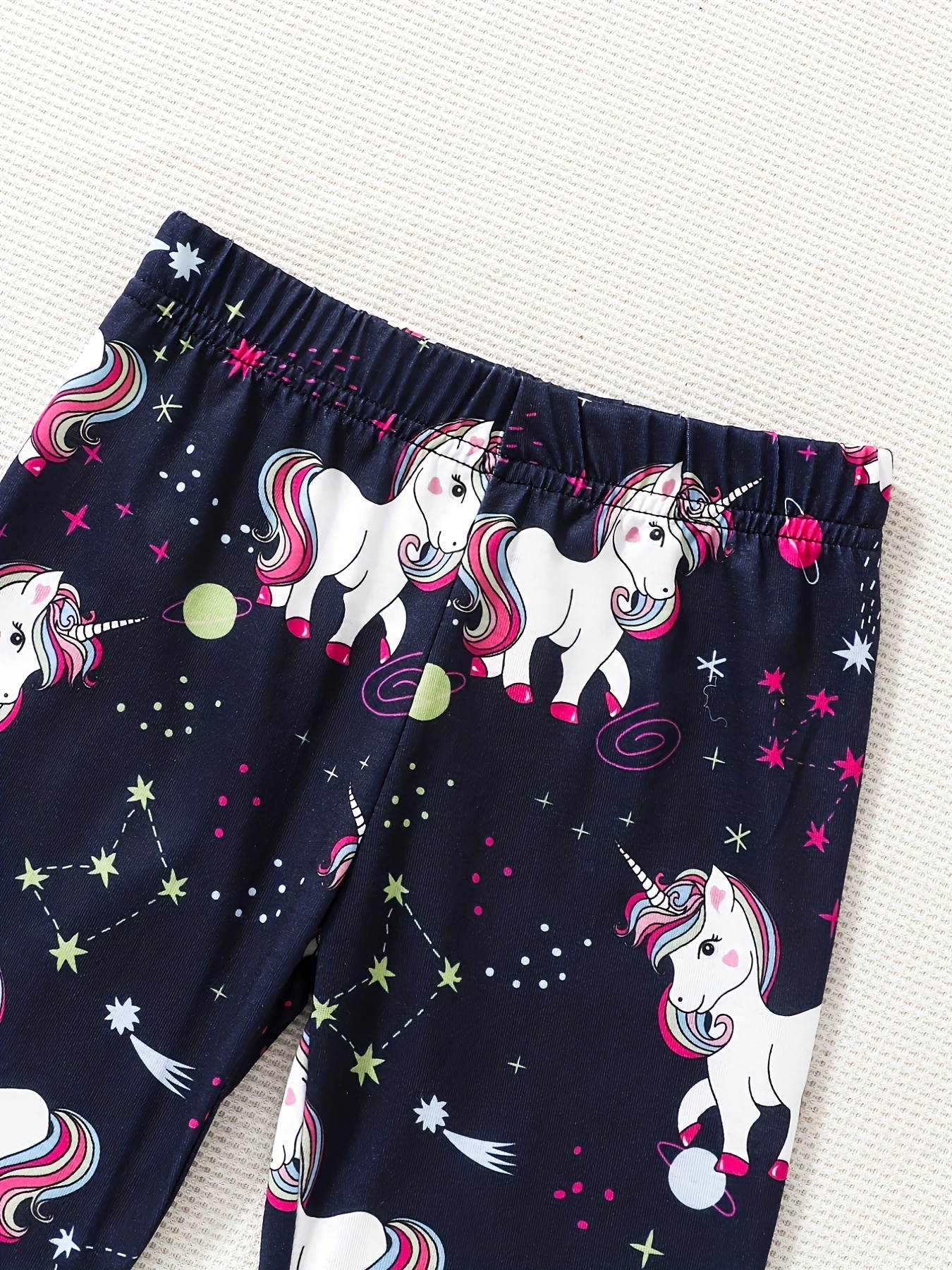 Kids Unicorn Graphic Elastic Waist Leggings