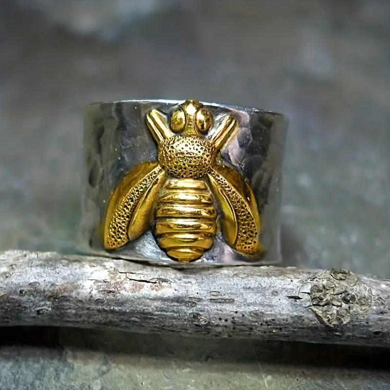 1pc Men's Retro Bee Ring Fashion Jewelry Accessories