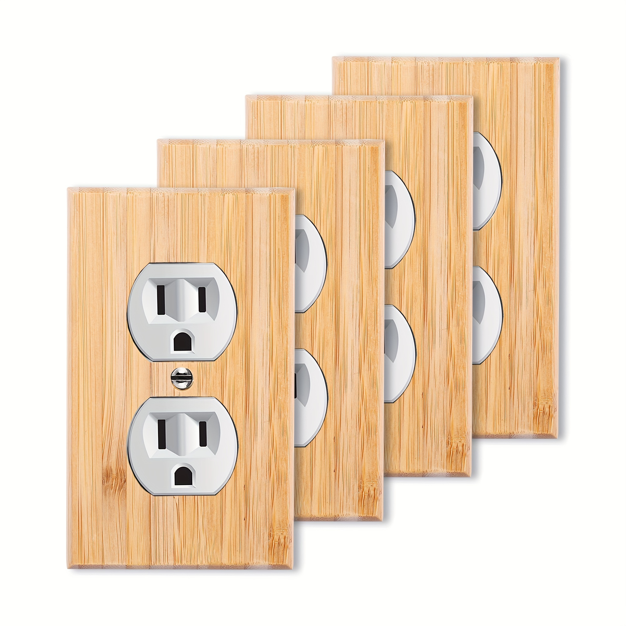 Solid Wood Outlet Covers Light Switch Plate Bamboo Light - Temu