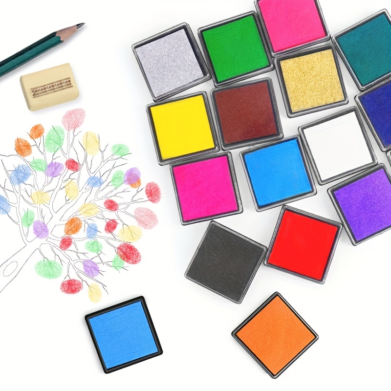 Ink Pad Finger Washable Stamp Pads Kids 15 Colors Diy Rubber - Temu