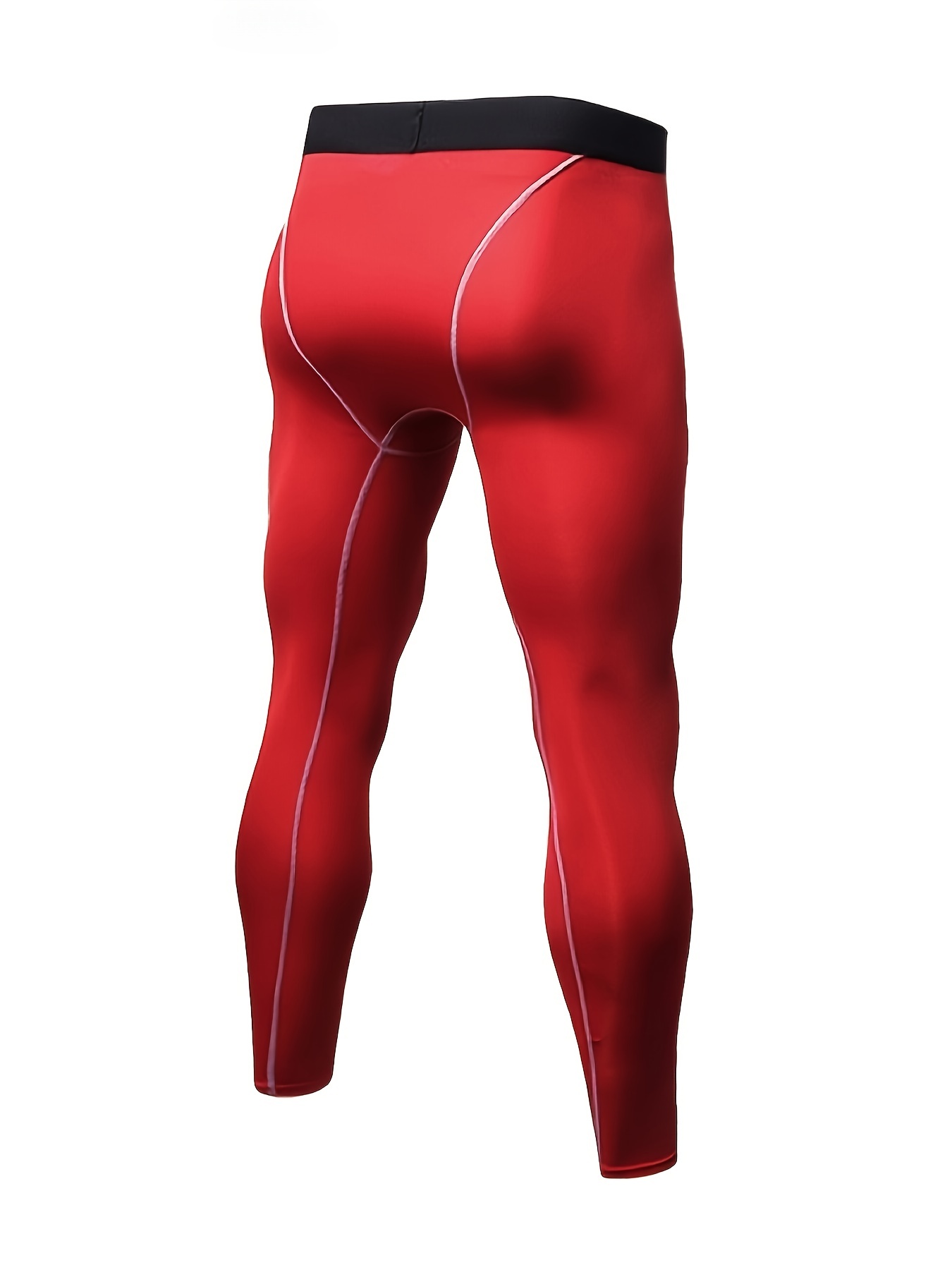  3 Pack Mens Compression Pants Athletic Red Leggings Pockets  Sports Baselayer Basketball Cycling Tights Red Active Running Pants
