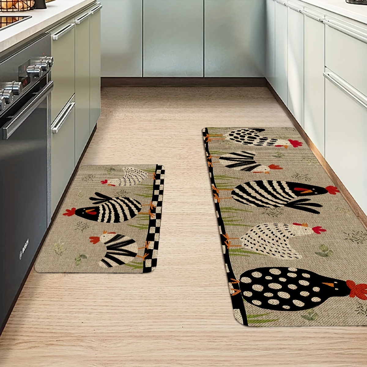 Quick Drying Rustic Kitchen Mat With 3d Animal Print Perfect - Temu