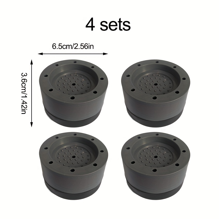 8 piezas de soporte para lavadora con cancelación de golpes y ruido,  almohadillas antivibración con agarre de banda de rodadura, pedestales de