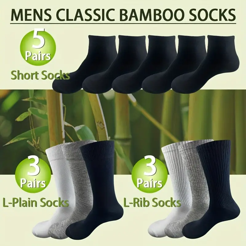 3/5 Calcetines Clásicos Bambú Hombre Cómodos Transpirables - Temu Chile