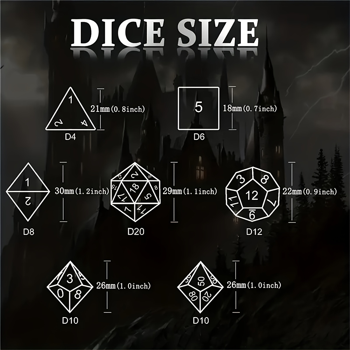 7pcs Translucent Resin Dice Set For Board Game