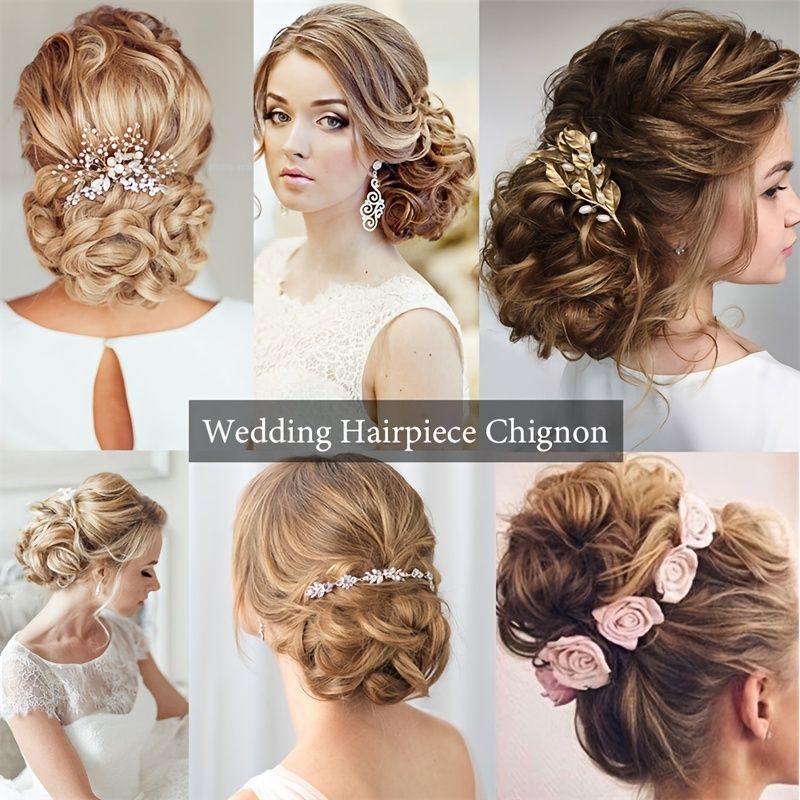 Chignon Wedding Hairpiece Curly Bun Extensions Scrunchie Updo Hair Pieces  Synthetic Combs In Messy Bun Hair Piece For Women - Beauty & Personal Care  - Temu